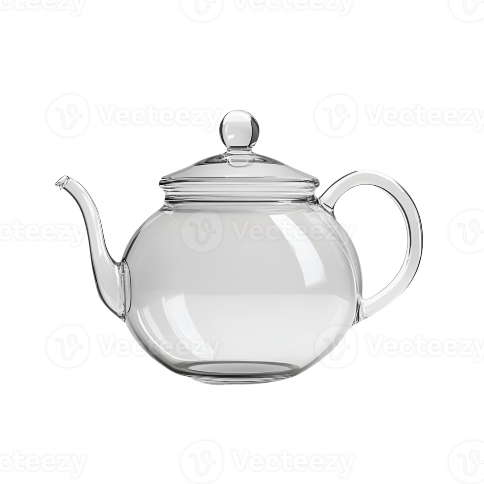 Transparent Glass Teapot with Lid, Isolated on transparent Background png
