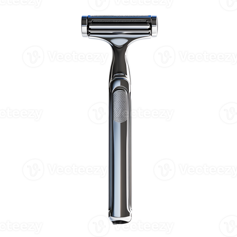Sleek Chrome Double-Edge Safety Razor for Men's Grooming png
