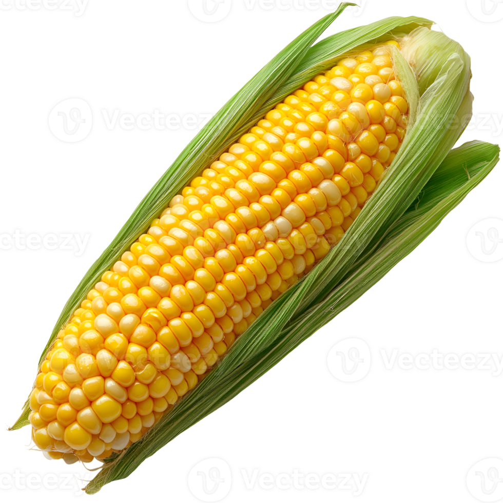 Freshly Harvested Ear of Corn on the Cob with Husks png