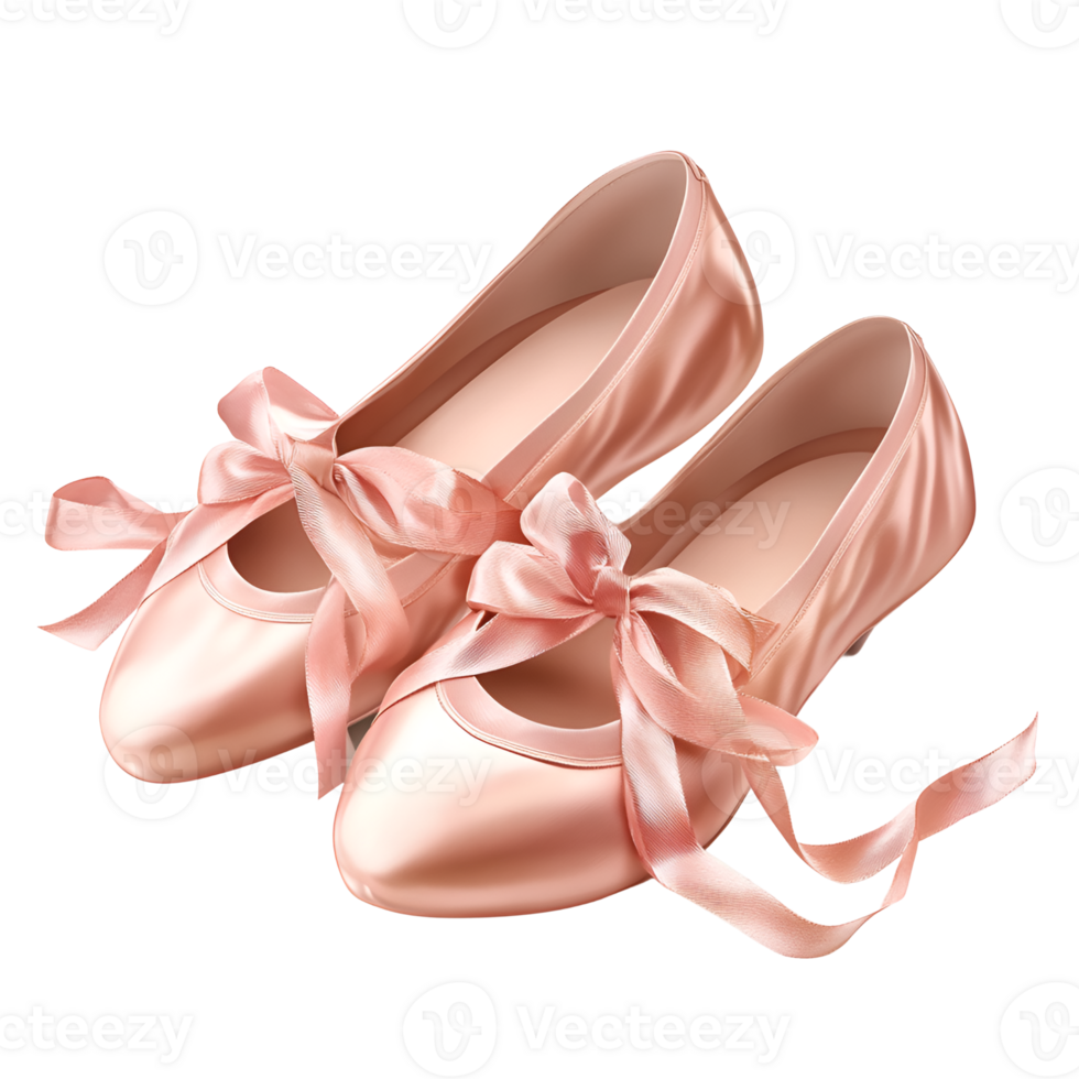 Elegant Pink Satin Ballet Shoes with Ribbons png