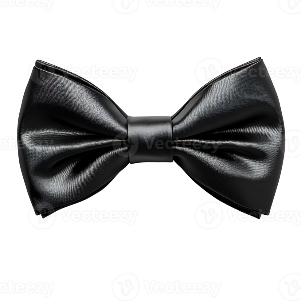 Elegant Black Bow Tie - Classic Formal Accessory png