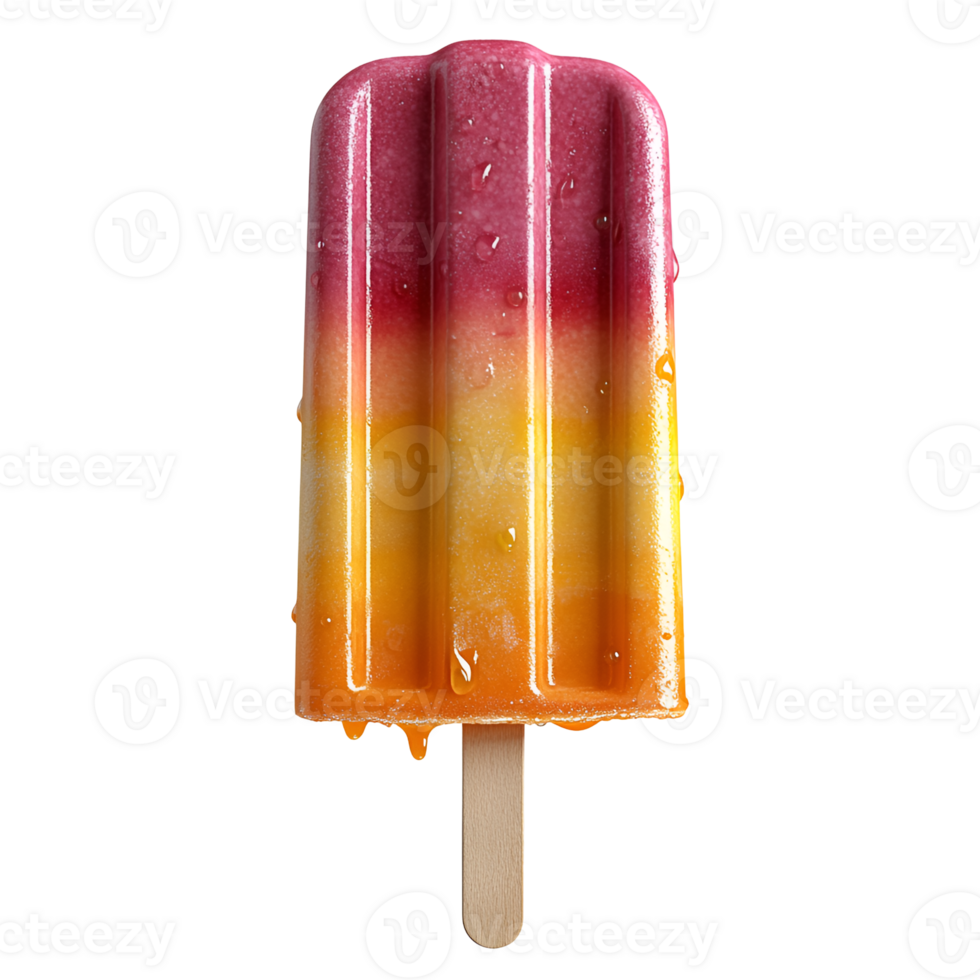 Delicious Melting Two-Tone Fruit Popsicle on transparent Background png