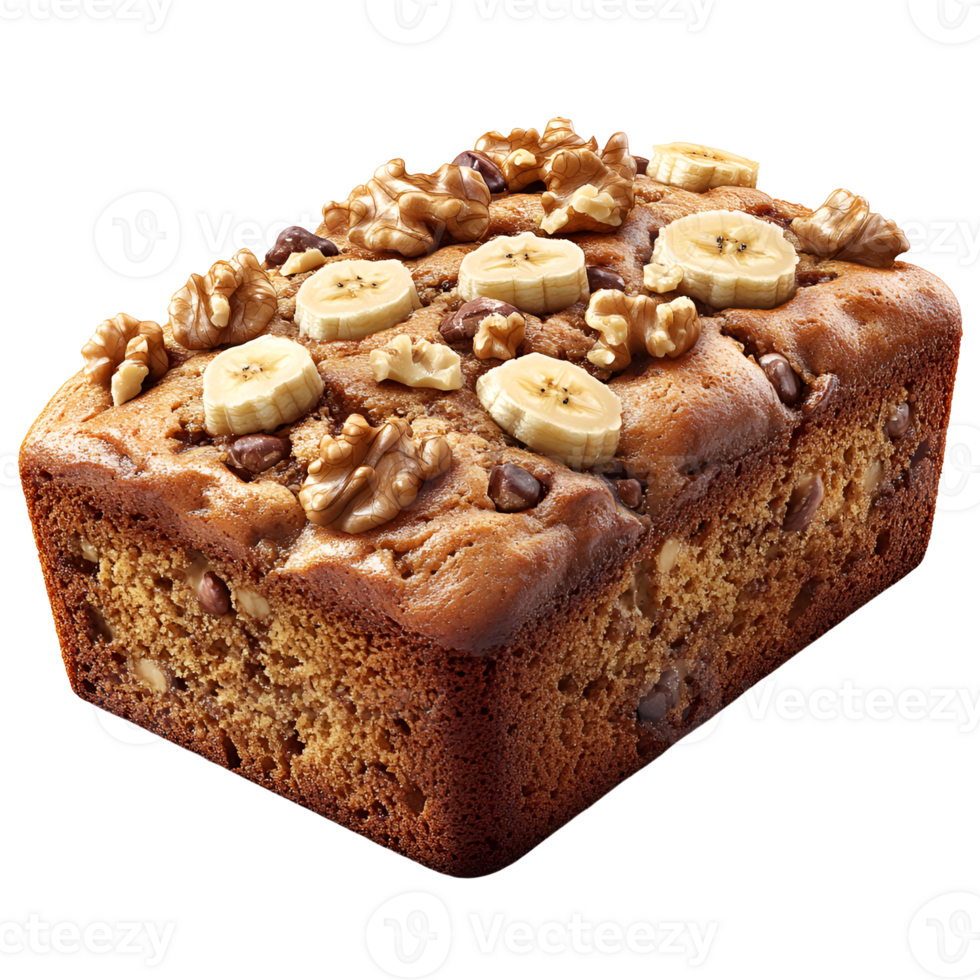 Delicious Banana Walnut Loaf Cake with Chocolate Chips png