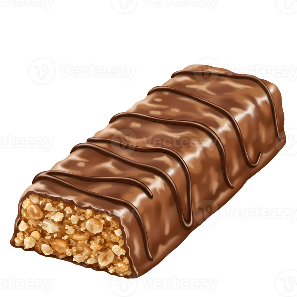 Delicious Chocolate Covered Cereal Bar with Drizzle png