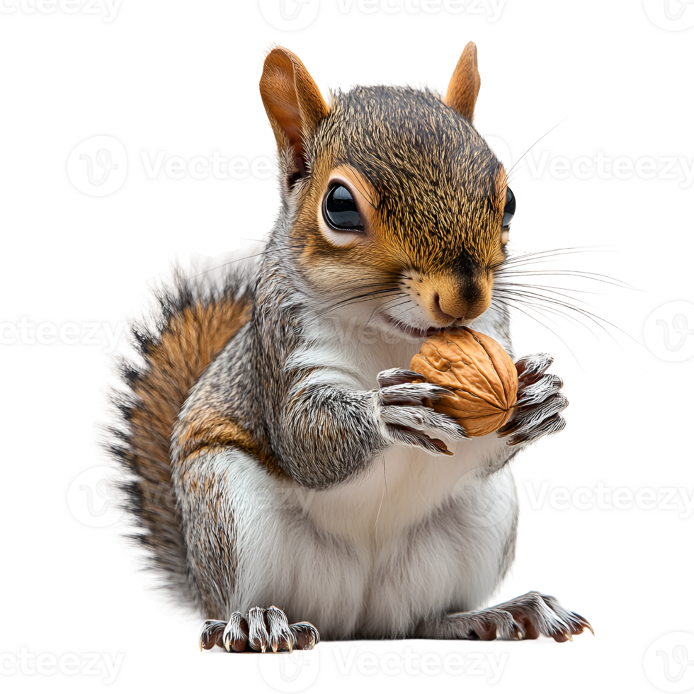 Adorable Squirrel Enjoying a Walnut png