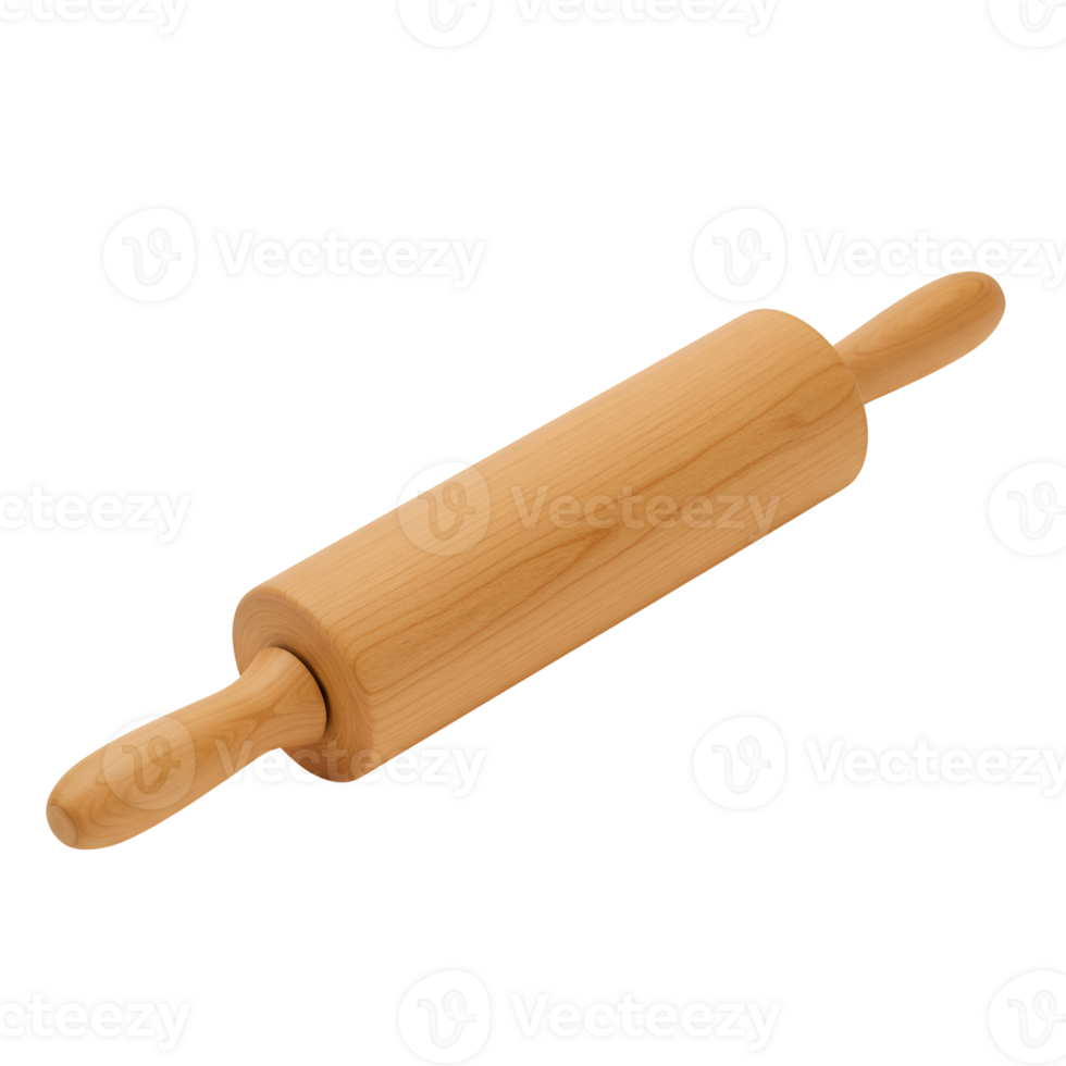 Wooden Rolling Pin Isolated on transparent Background png