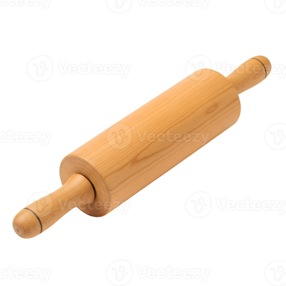 Wooden Rolling Pin for Baking and Cooking - Isolated on transparent Background png