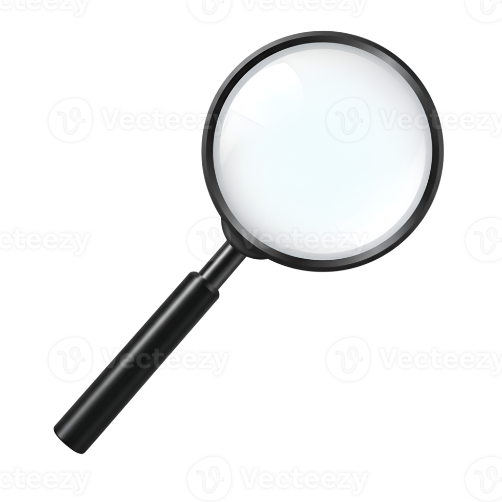 transparent Handheld Magnifying Glass on White Background png