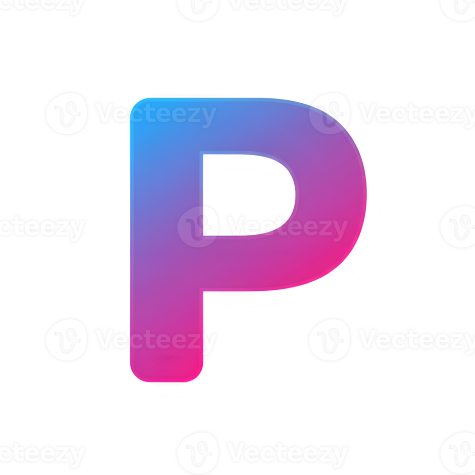 Vibrant Gradient Letter P Colorful Alphabet Design Element png