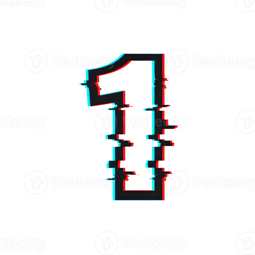 Glitch Effect Number One Digital Distortion Style png