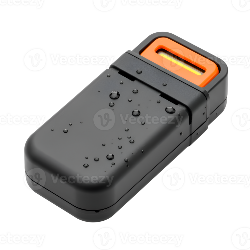 Waterproof Protective Case for Electronic Device with Orange Accent png