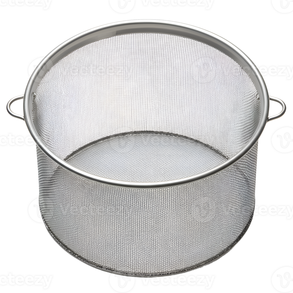 Stainless Steel Fine Mesh Strainer Basket with Handles, Top View png