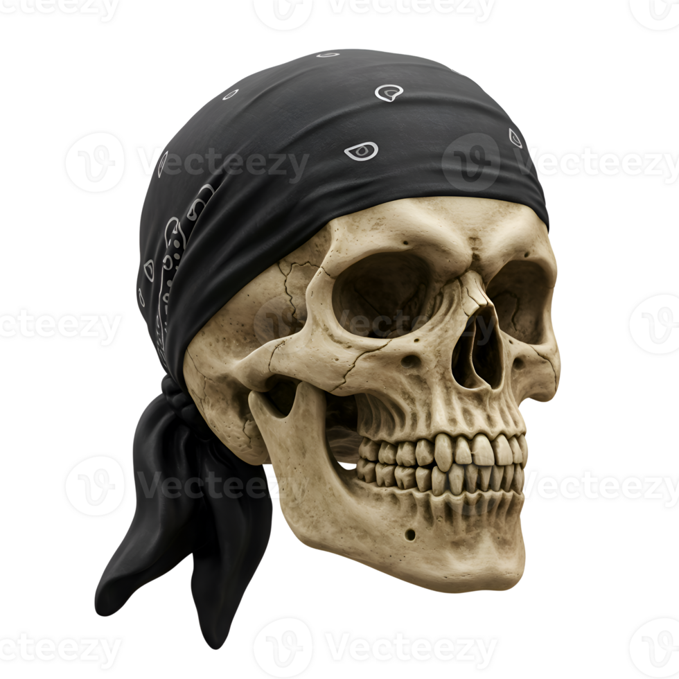 Skull in Bandana Memento Mori with a Modern Twist png