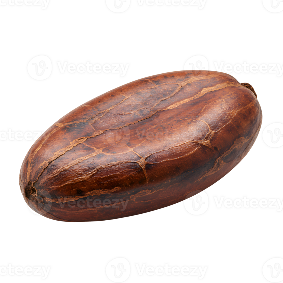 Single Cacao Bean, Closeup Studio Shot on Transparent Background png