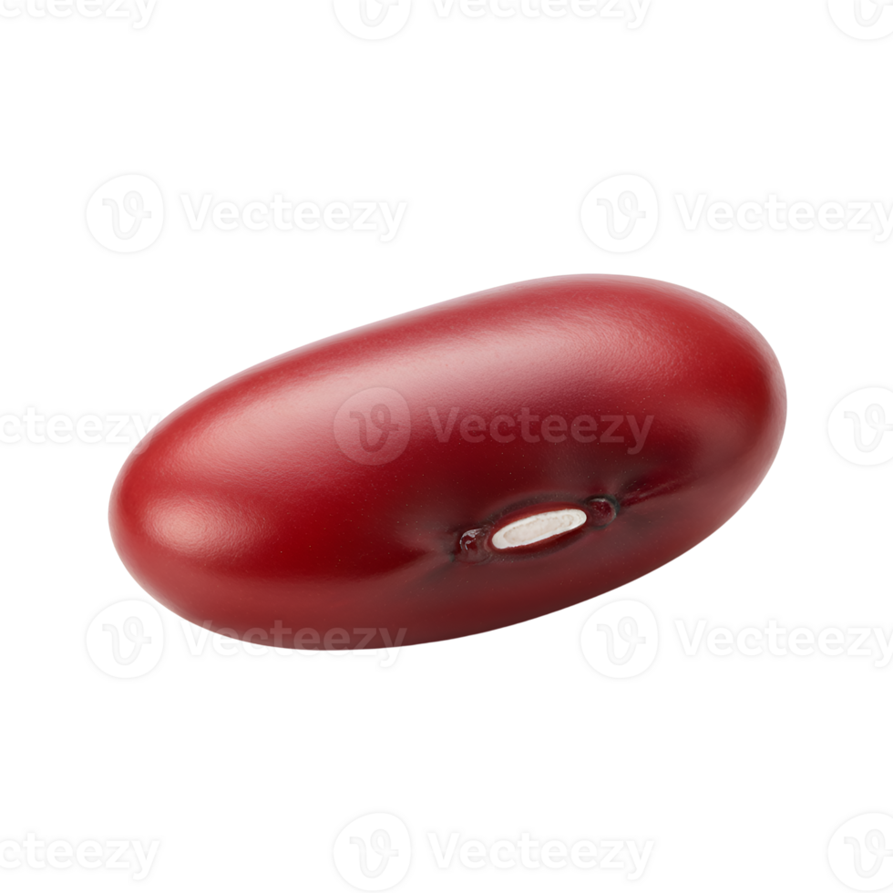 Single Red Kidney Bean Isolated on Transparent Background png