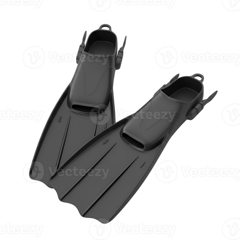 Pair of Black Diving Fins Isolated on Transparent Background png