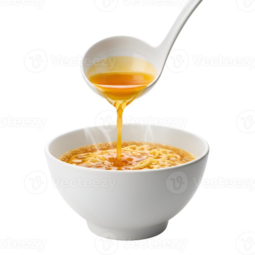 Pouring Broth into a Bowl of Noodles png