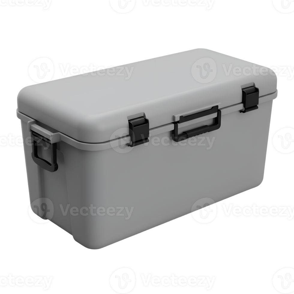 Durable Grey Plastic Storage Container with Secure Latches png