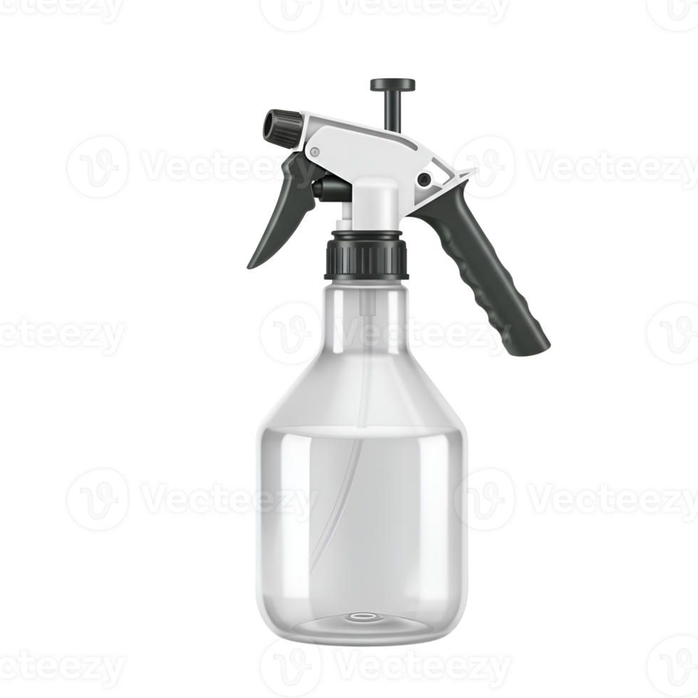 Empty Plastic Spray Bottle with Trigger Sprayer png