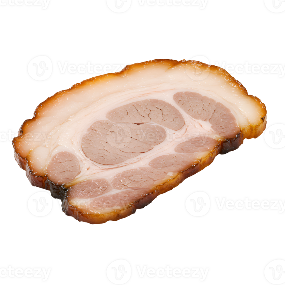Closeup of a Delicious Slice of Smoked Pork Belly png