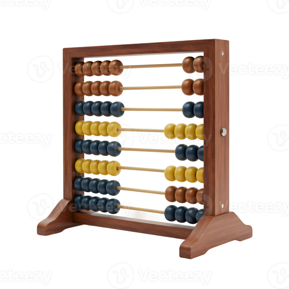 Classic Wooden Abacus with Colorful Beads Math Tool for Education and Calculation png
