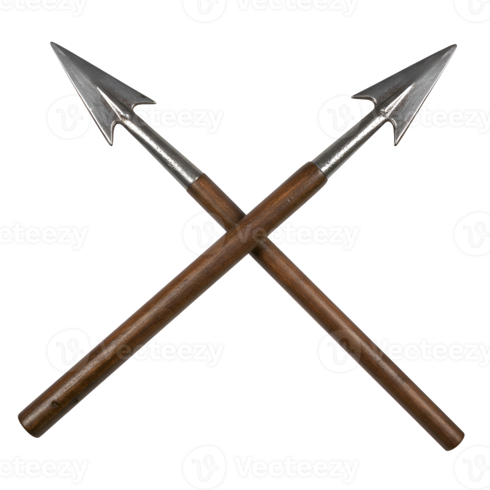 Crossed Medieval Javelins Ancient Weaponry, History, and Warfare png