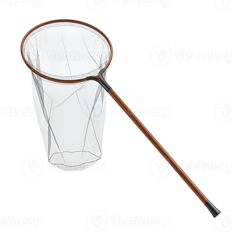 Butterfly Net with Wooden Handle Isolated on Transparent Background png