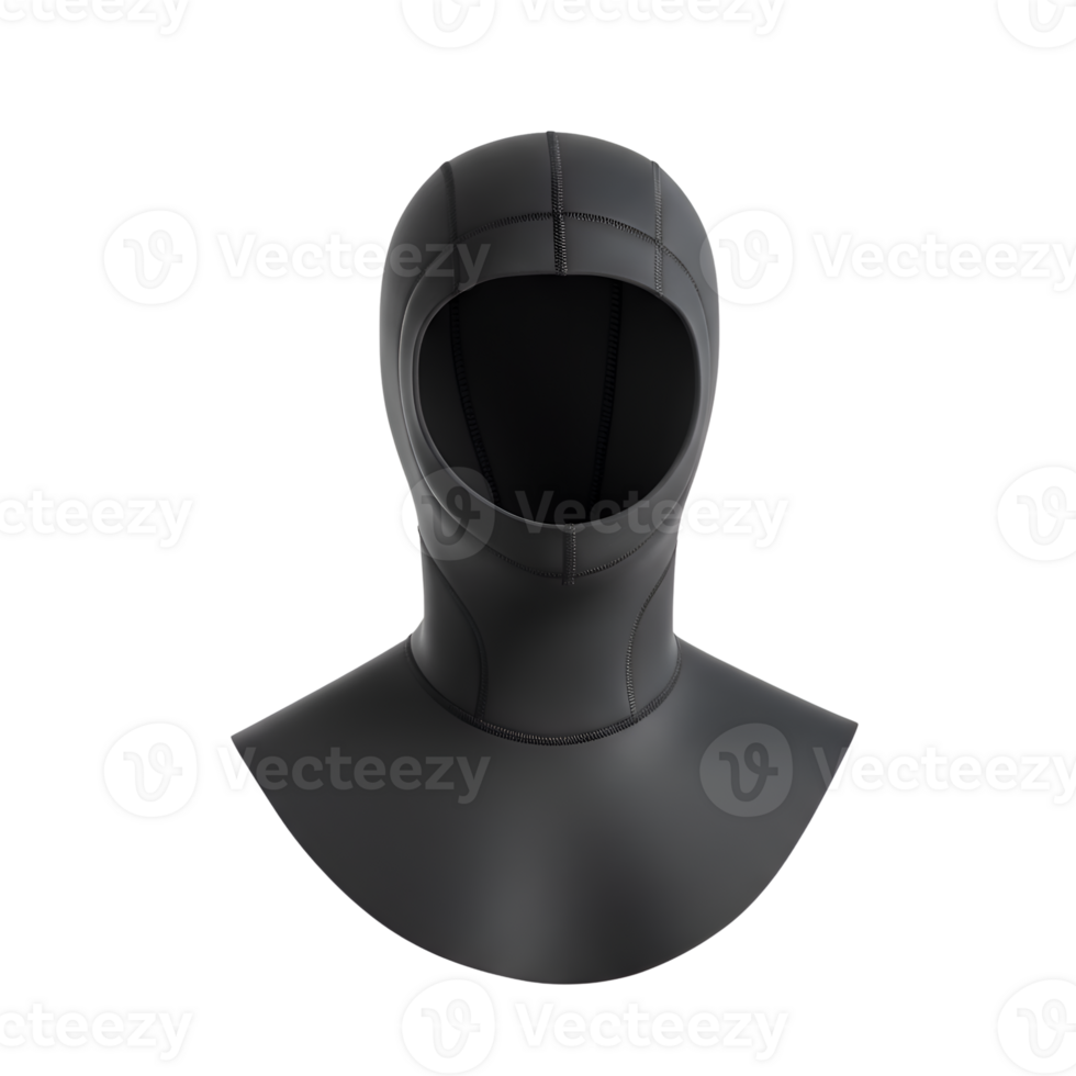 Black Neoprene Hood for Diving and Watersports png