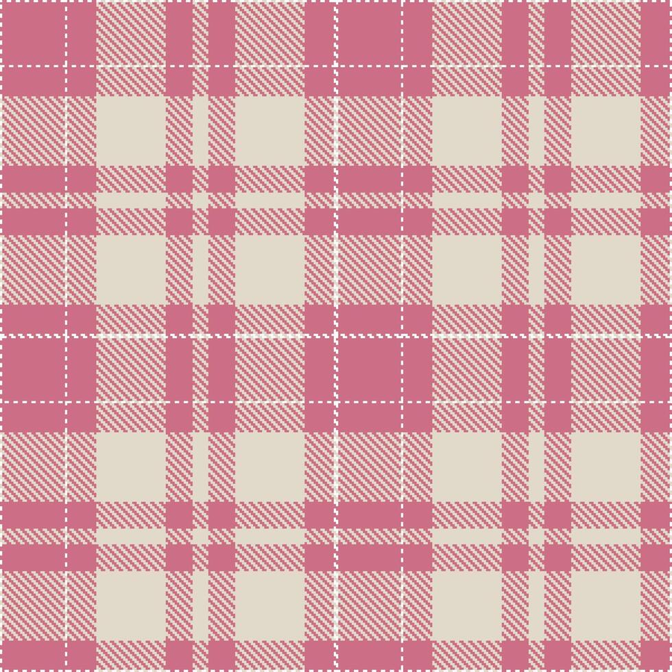 Modern Seamless Tartan in Rich Muted Pink tones Textile Design vector