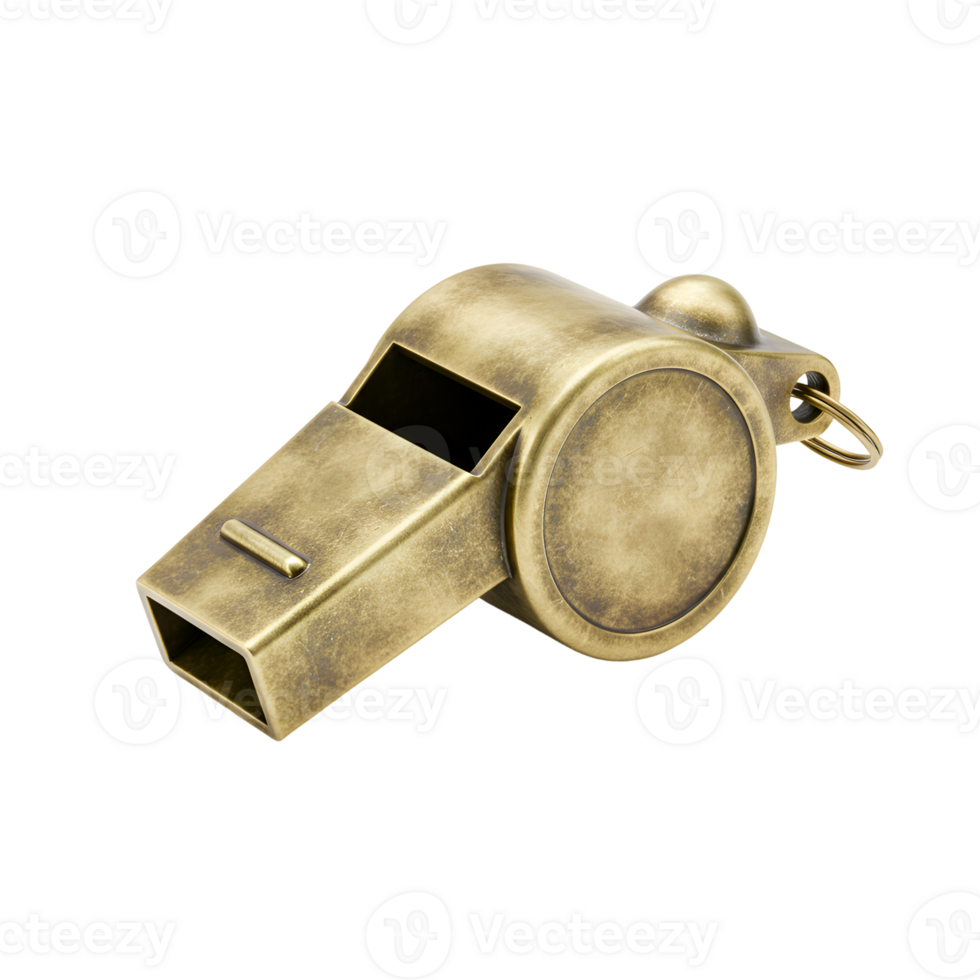 Antique Brass Whistle Vintage Referee or Coach Signaling Device png