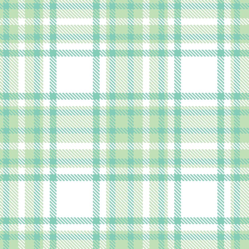Modern Seamless Tartan in Deep Light Mint tones Textile Design vector