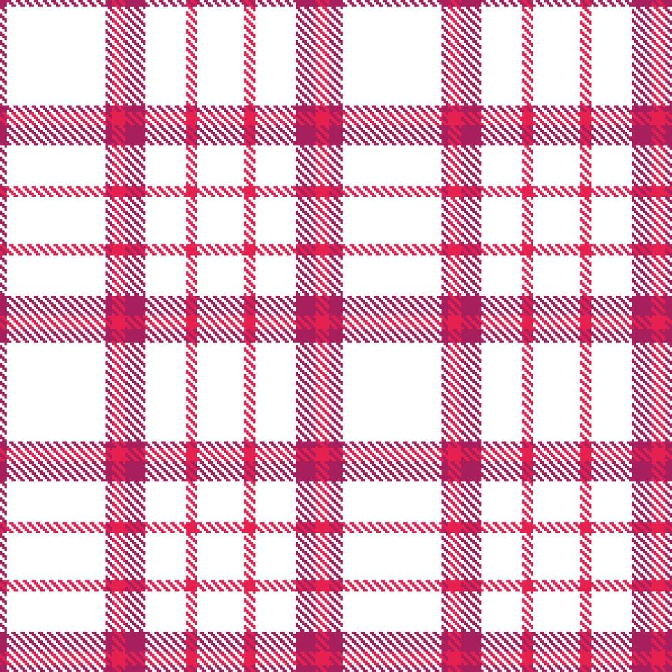 Vivid Violet Red Seamless Tartan with Cool White accents Textile Design vector