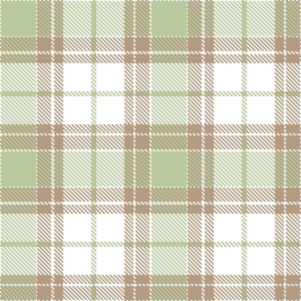 Neon White and Pale Mushroom Seamless Tartan Textile Design vector