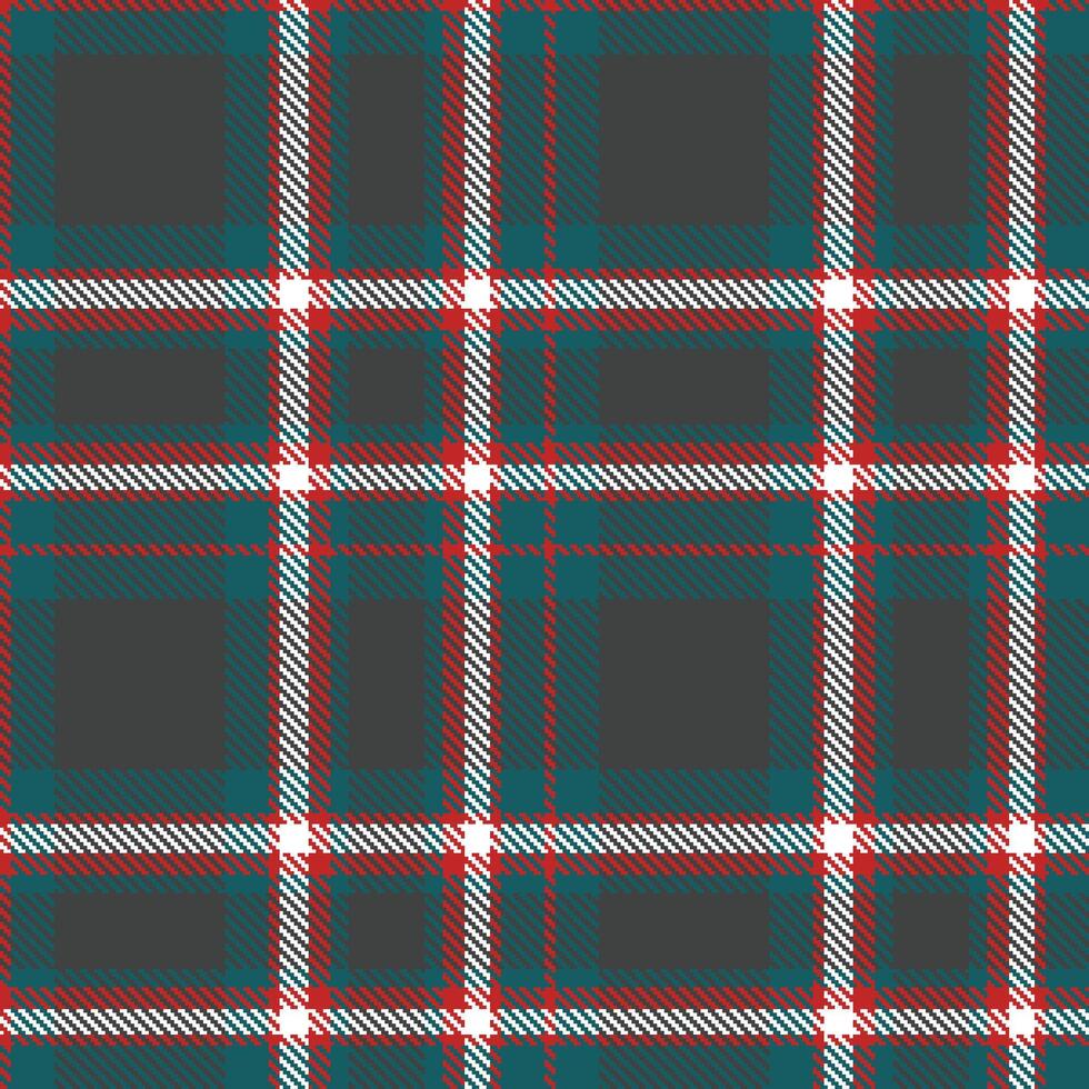 Warm Scarlet and Deep Petrol Seamless Tartan Textile Design vector
