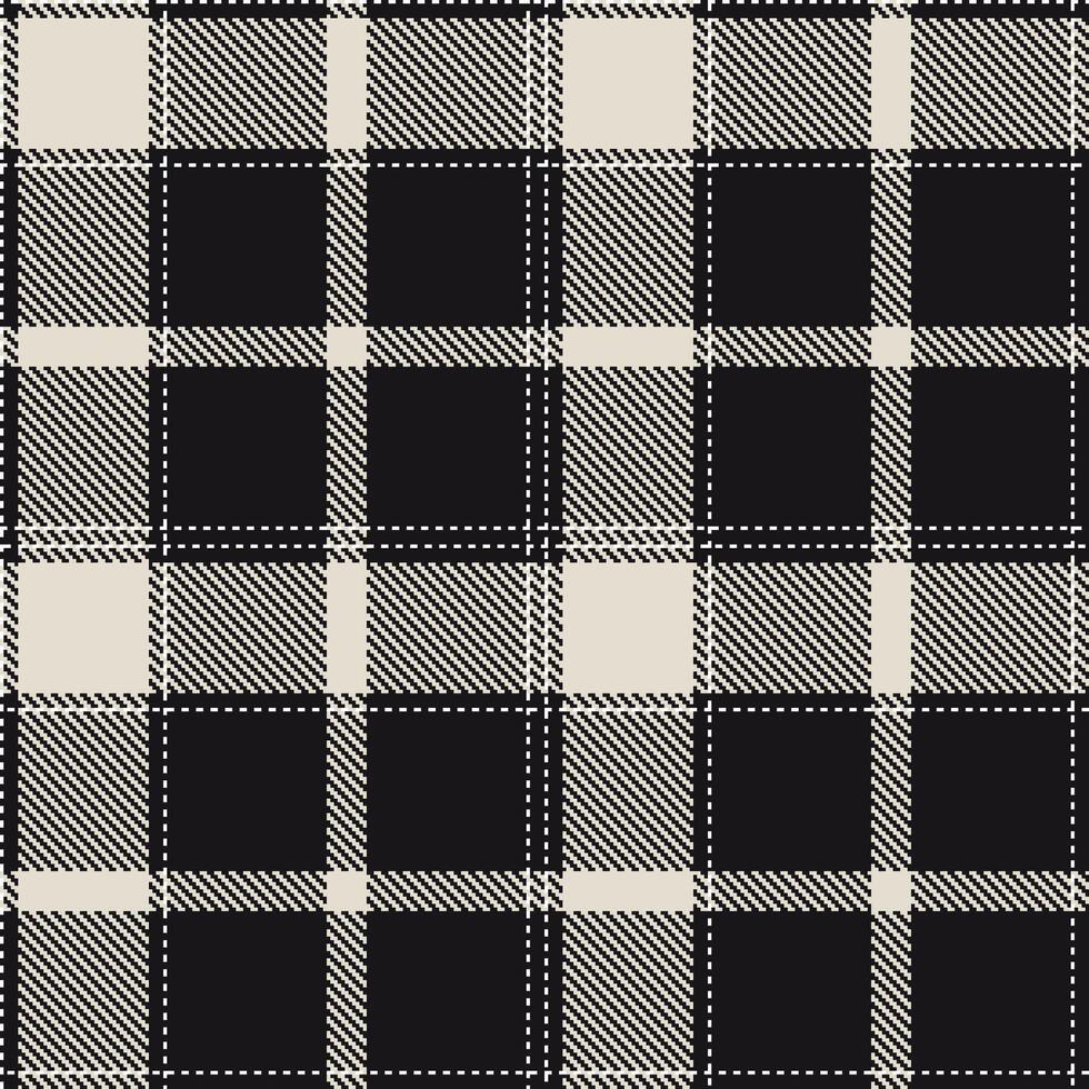 Modern Seamless Tartan in Dusty Almost Black tones Textile Design vector