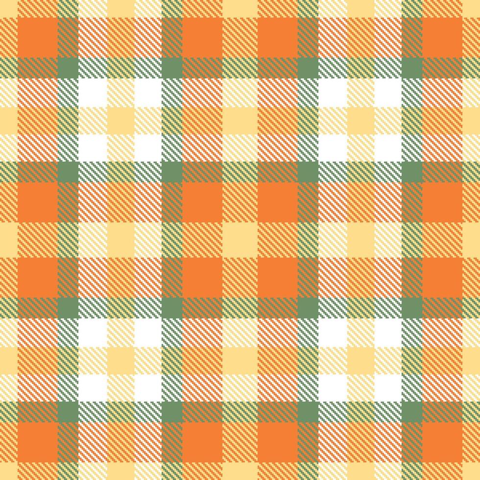 Rich Wheat and Iridescent Pumpkin Orange Seamless Tartan Textile Design vector