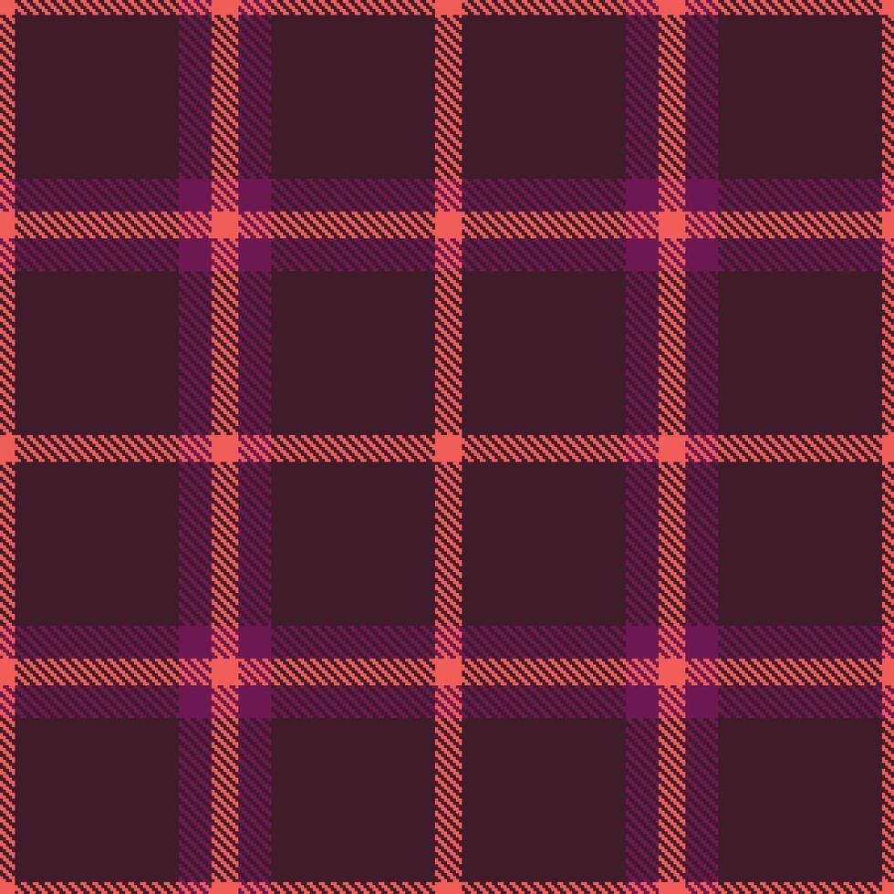 Light Grapefruit Seamless Tartan with Smoky Dark Plum accents Textile Design vector