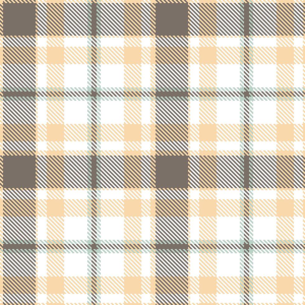 Light Light Peach and Warm White Seamless Tartan Textile Design vector