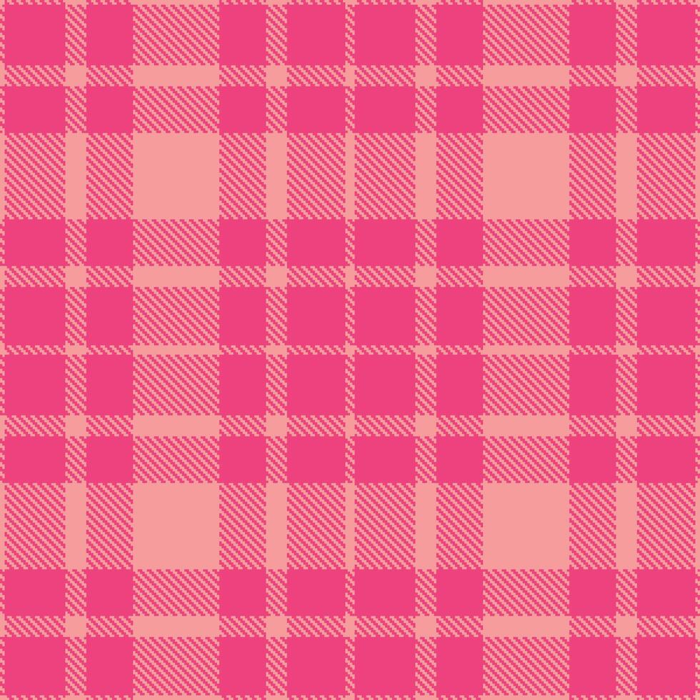 Dusty Blush Seamless Tartan with Neon Warm Pink accents Textile Design vector