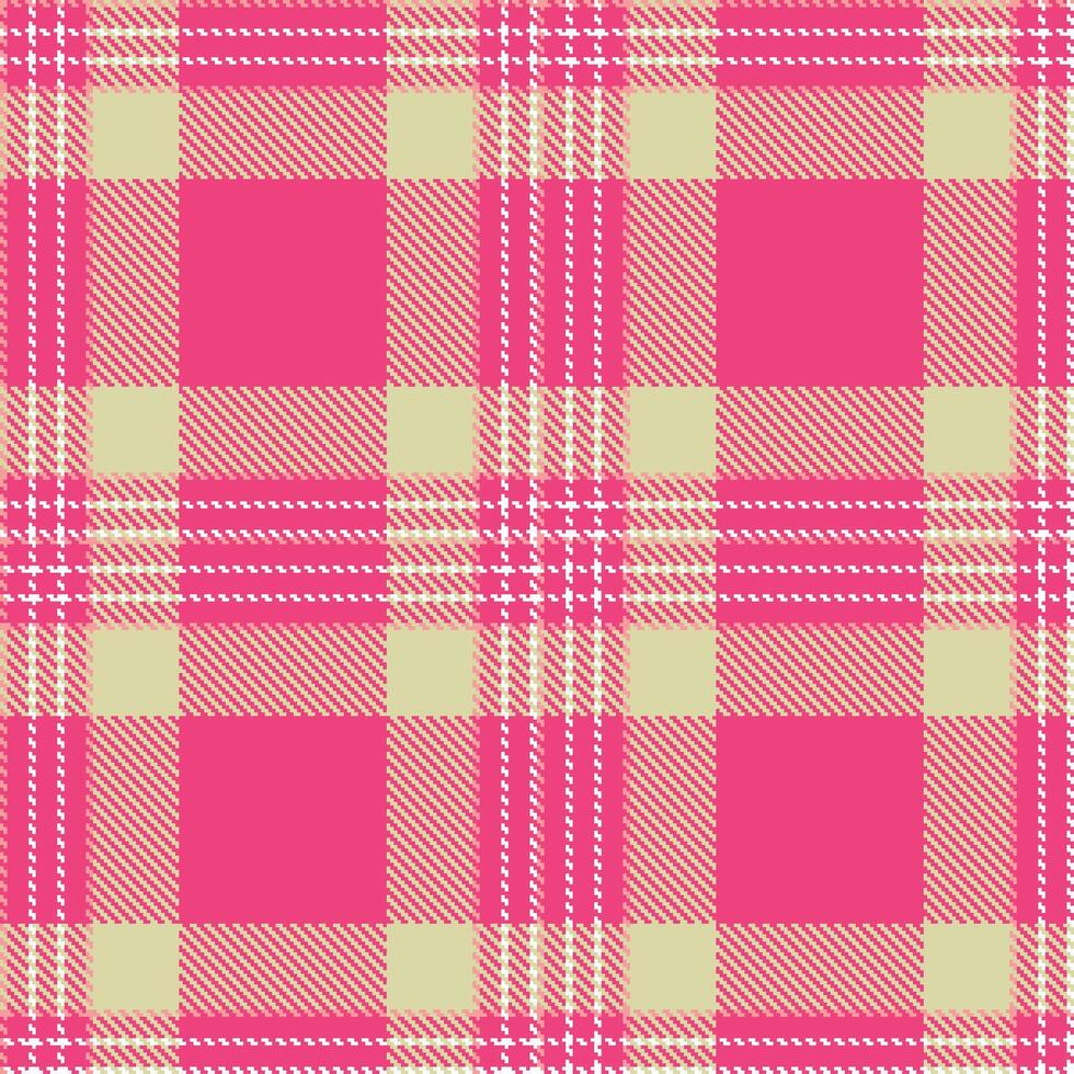 Iridescent Warm Pink and Rich White Seamless Tartan Textile Design vector
