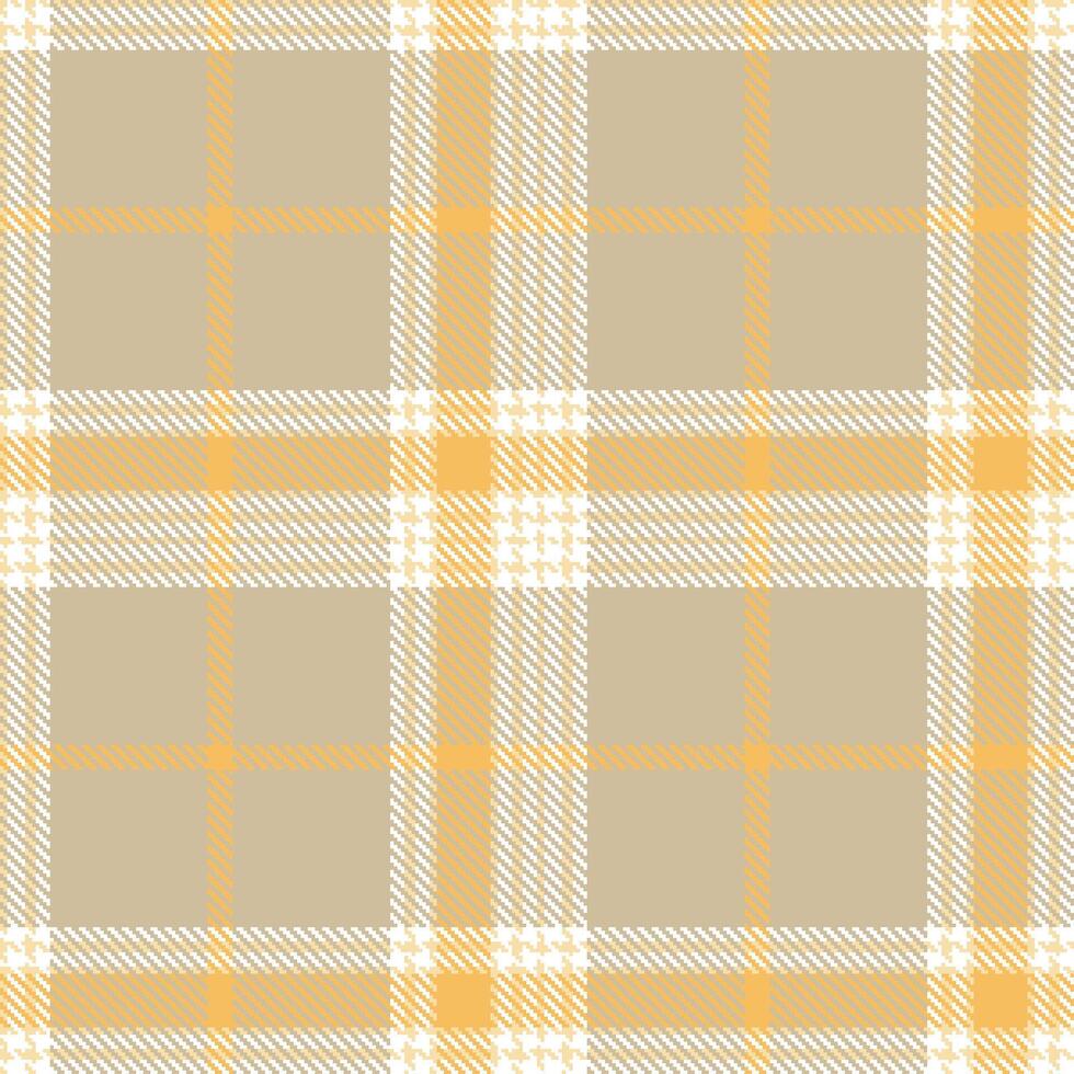 Light Pale Peach Seamless Tartan with Warm White accents Textile Design vector