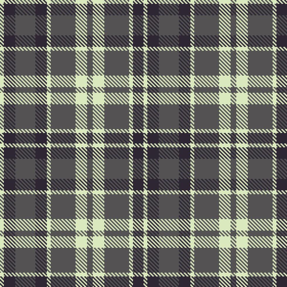 Dusty Eggshell and Cool Charcoal Grey Seamless Tartan Textile Design vector