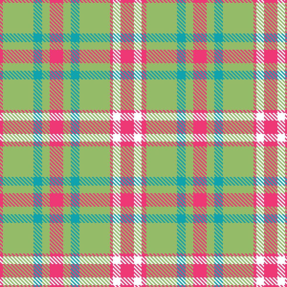 Muted Cerise and Muted Light Moss Green Seamless Tartan Textile Design vector
