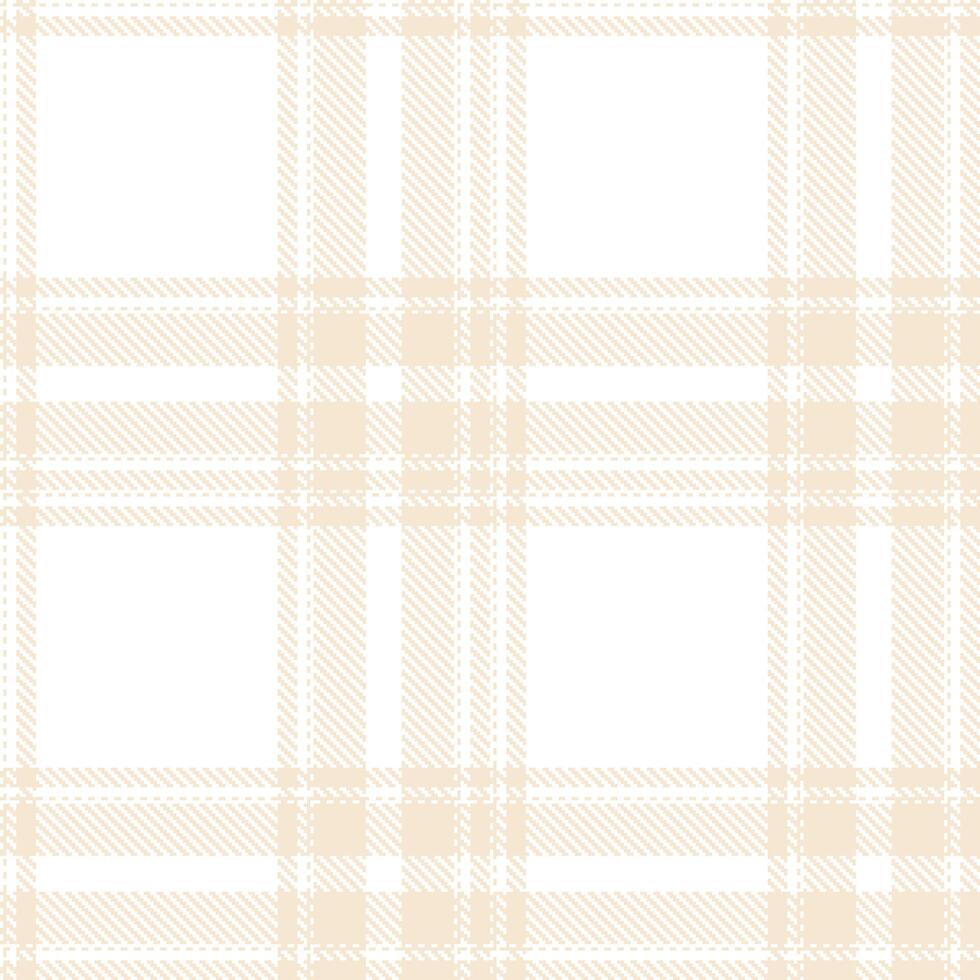 Vivid White Seamless Tartan with Bright Off White accents Textile Design vector