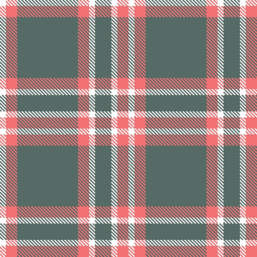 Rich White Seamless Tartan with Metallic Salmon Pink accents Textile Design vector
