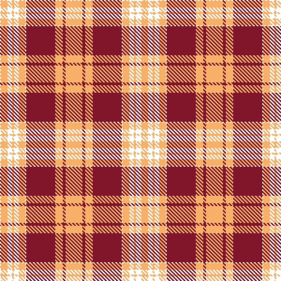 Modern Vivid Apricot Seamless Tartan Textile Design vector