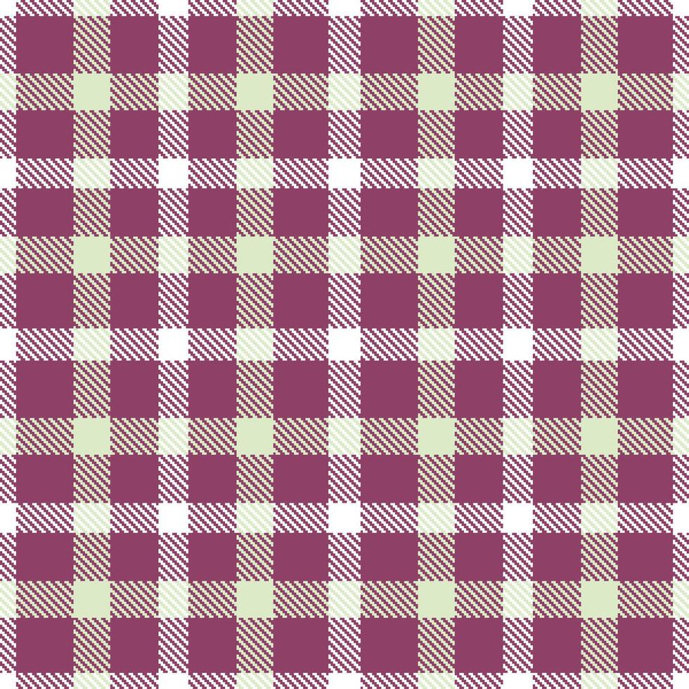 Rich Light Plum and Metallic White Seamless Tartan Textile Design vector