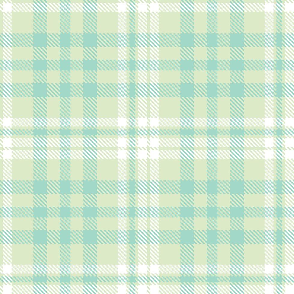 Modern Seamless Tartan in Deep Very Pale Green tones Textile Design vector