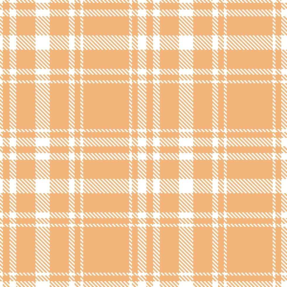 Muted White and Neon Peach Seamless Tartan Textile Design vector