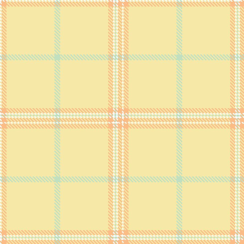 Warm White Seamless Tartan with Metallic Peach accents Textile Design vector